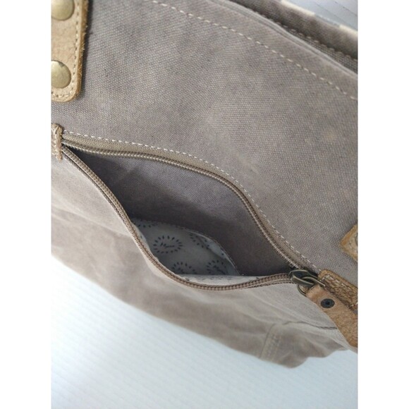 Myra Bag 100% Cotton/Leather Canvas Shoulder Tote Bag Aztec Southwestern Boho - Picture 5 of 16